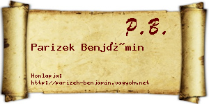 Parizek Benjámin névjegykártya